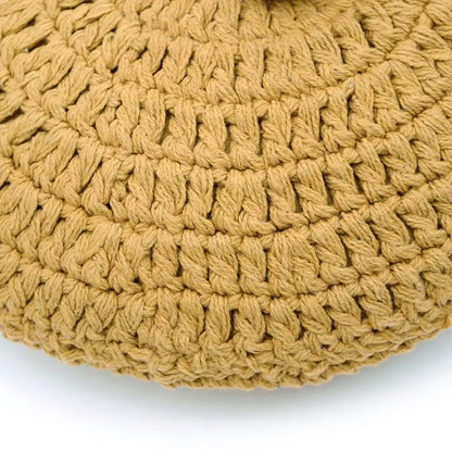 Coussin coton rond crochet LENKA MOUTARDE - Sueños de Cigueña