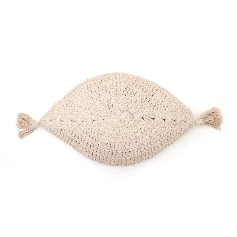 Cojín decorativo bohème algodo crochet PLUME ECRU - Sueños de Cigueña 