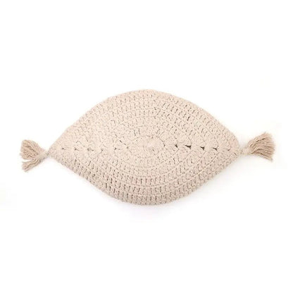 Cojín decorativo bohème algodo crochet PLUME ECRU - Sueños de Cigueña 