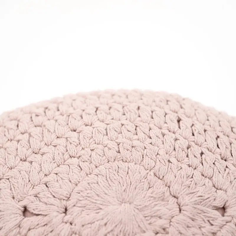 Cojín decorativo bohème algodon crochet PLUME ROSE NUDE - Sueños de Cigueña 