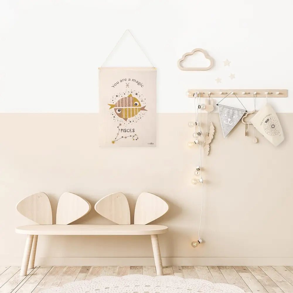 Mural habitación infantil zodíaco horóscopo LITTLE PISCIS - Sueños de Cigueña 