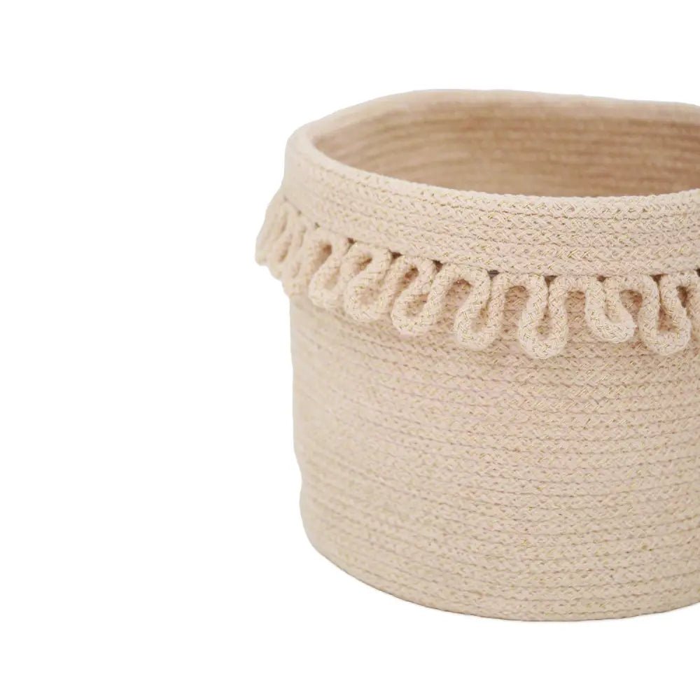 Cesta de almacenamiento de cuerda de algodón con acabado “pétalos” LOUNA - Sueños de Cigueña 