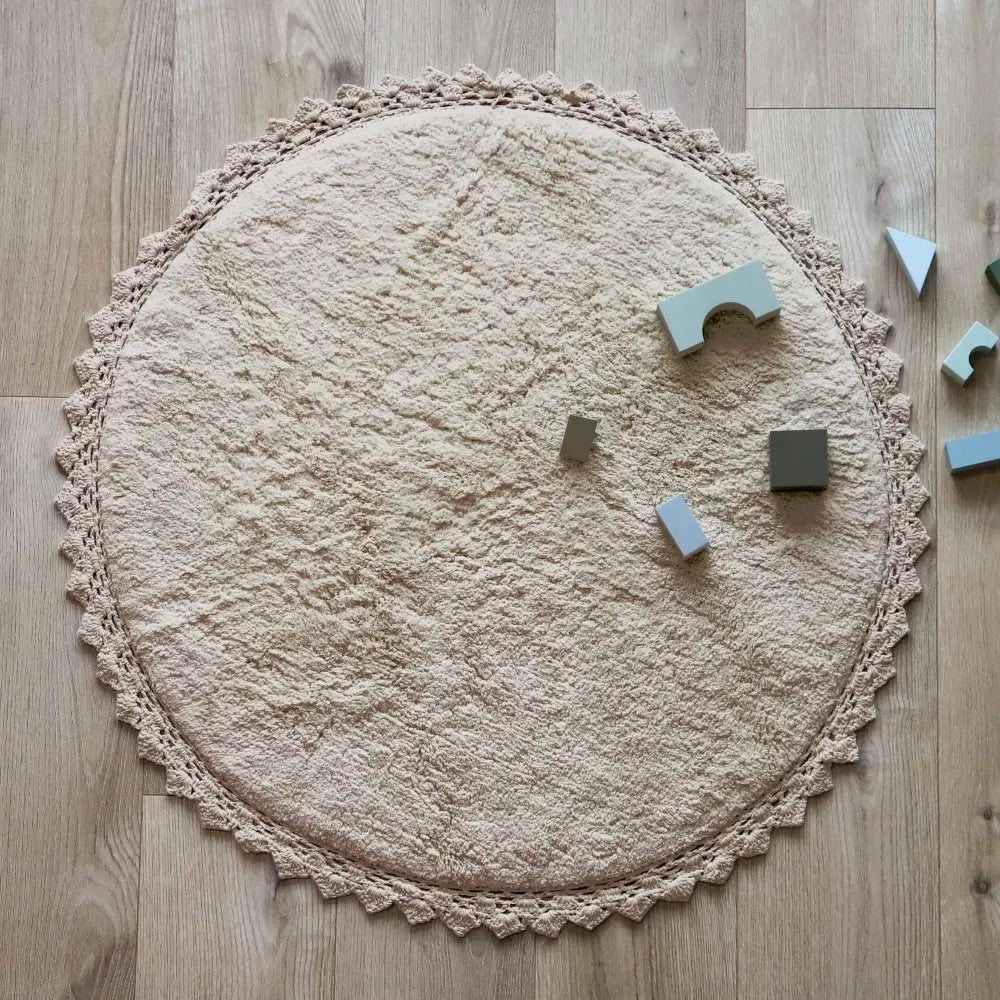 Alfombra Infantil 110 cm PERLA SABLE Algodón Lavable en lavadora - Sueños de Cigueña 