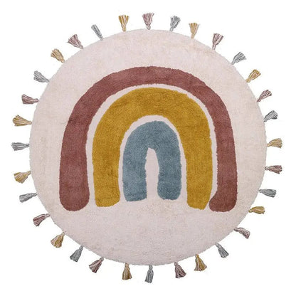 Alfombra Infantil 110 cm RAINBOW Algodón Lavable en lavadora - Sueños de Cigueña 
