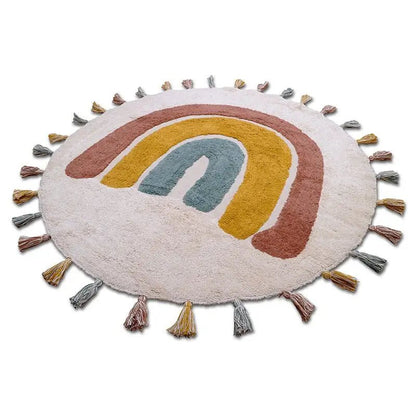 Alfombra Infantil 110 cm RAINBOW Algodón Lavable en lavadora - Sueños de Cigueña 
