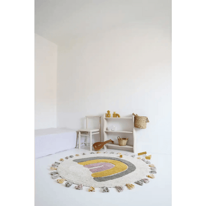 Alfombra Infantil 110 cm RAINBOW MOSS Algodón Lavable en lavadora - Sueños de Cigueña 