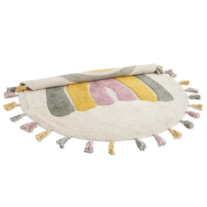 Alfombra Infantil 110 cm RAINBOW MOSS Algodón Lavable en lavadora - Sueños de Cigueña 