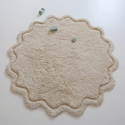 Alfombra Infantil 110 cm SWEET APRIL ECRU Algodón Lavable en lavadora - Sueños de Cigueña 