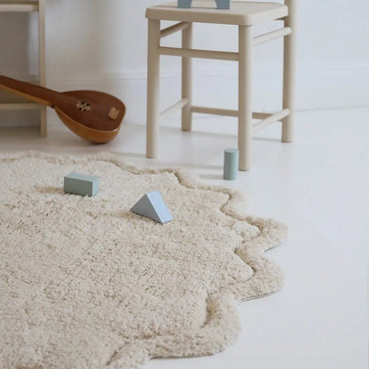 Alfombra Infantil 110 cm SWEET APRIL ECRU Algodón Lavable en lavadora - Sueños de Cigueña 