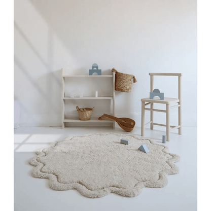 Alfombra Infantil 110 cm SWEET APRIL ECRU Algodón Lavable en lavadora - Sueños de Cigueña 