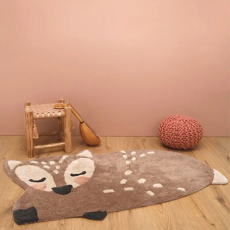 Alfombra Infantil 70x110 cm DEER Algodón Lavable en lavadora - Sueños de Cigueña 