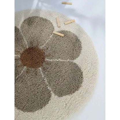 Alfombra Infantil BOHEMIAN DAISY ROND TAUPE - Sueños de Cigueña 