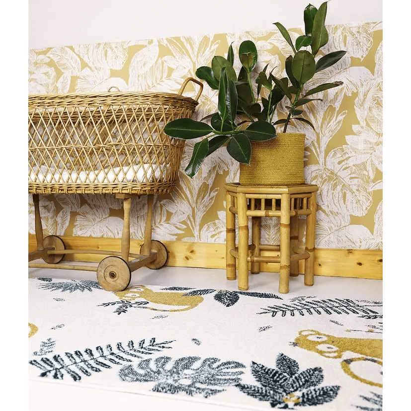 Alfombra Infantil MONKEY PARADISE MIEL 80x150 - Sueños de Cigueña