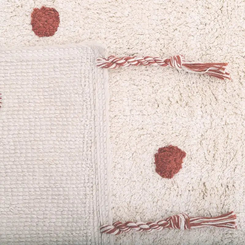 Alfombra Infantil NÜMI AMBRE con lunares 100x150 - Sueños de Cigueña 