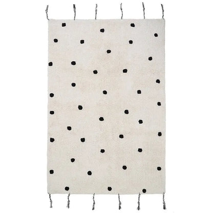 Alfombra Infantil NÜMI BLACK con lunares 100x150 - Sueños de Cigueña 