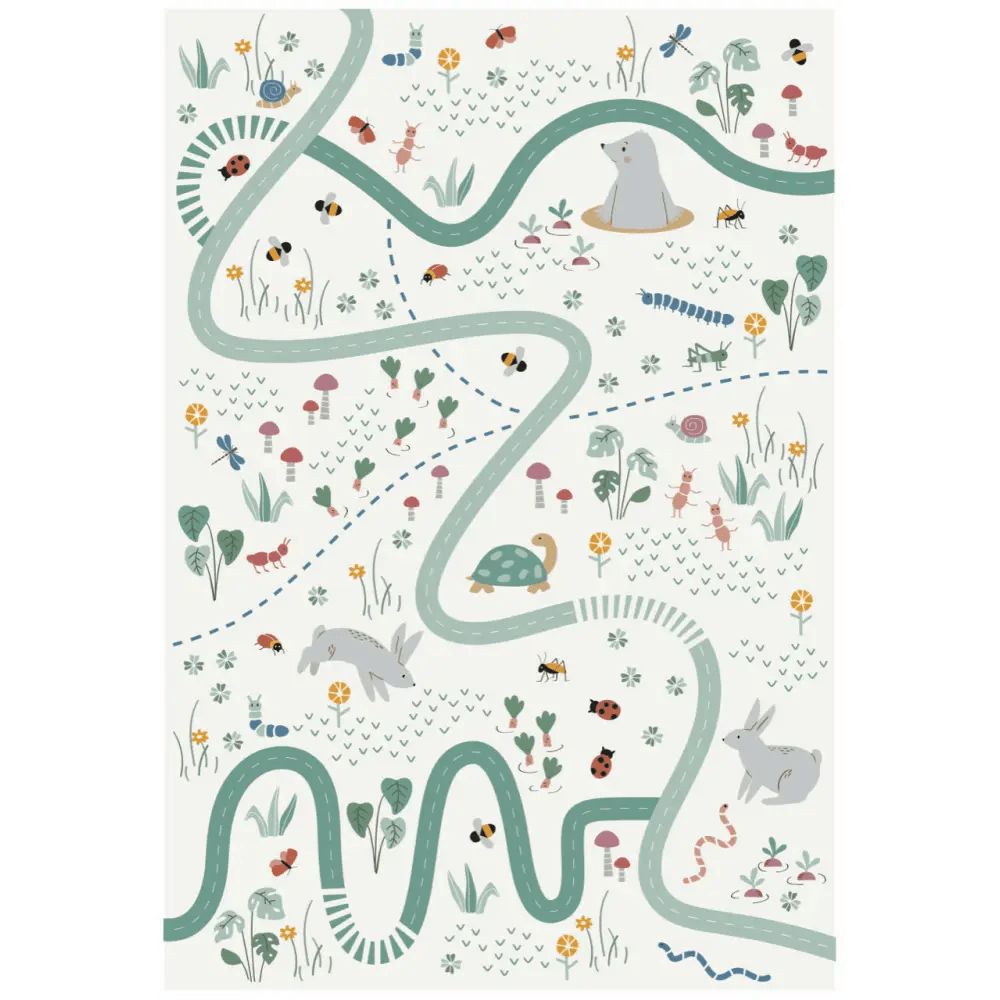 Alfombra Infantil PLAYRUG GARDEN LIFE 123x80 - Sueños de Cigueña 