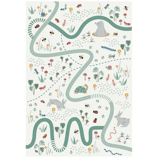 Alfombra Infantil PLAYRUG GARDEN LIFE 123x80 - Sueños de Cigueña 