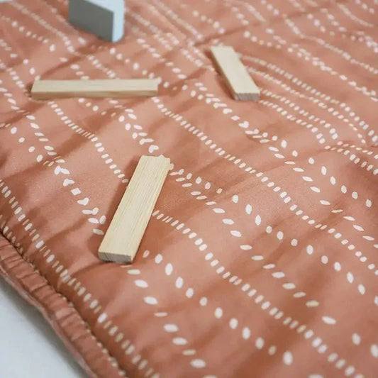 Alfombra bebe de juegos infantil algodón estampada bohème NEPO TERRACOTTA 100x100 - Sueños de Cigueña