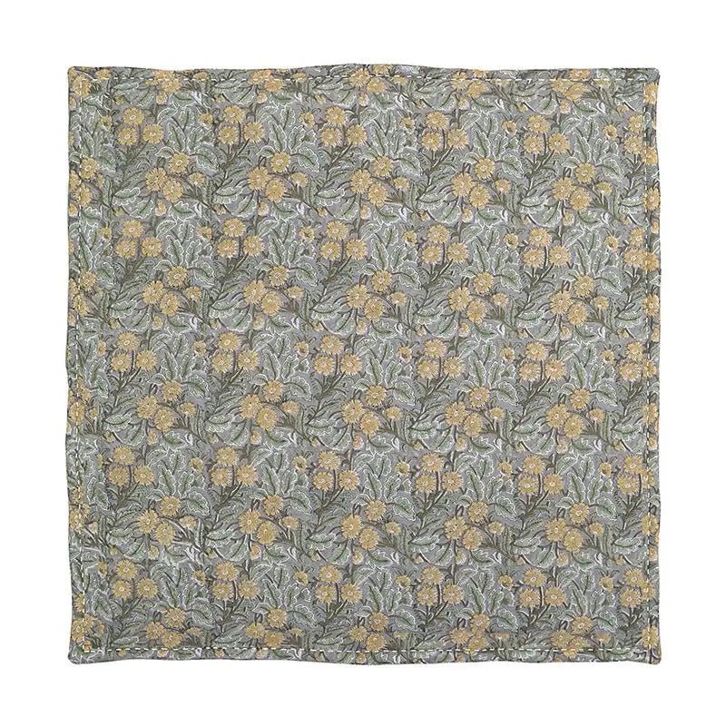 Alfombra bebe de juegos infantil algodón estampada fleurs FIDELIA 100x100 - Sueños de Cigueña 