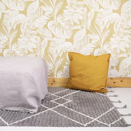 Alfombra de algodón lavable en lavadora LÄSSA Stone S 100x150 - Sueños de Cigueña