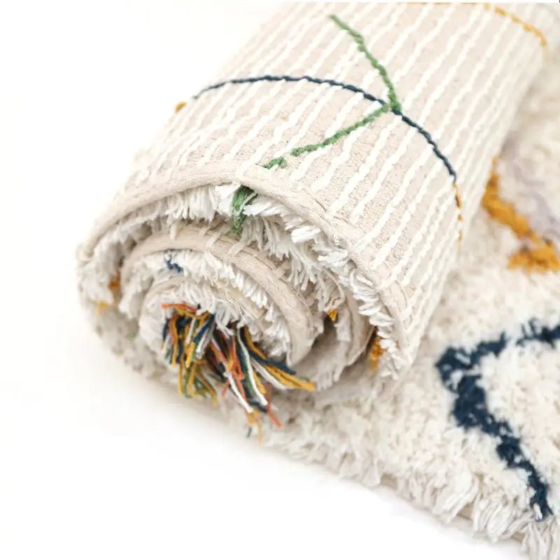 Alfombra infantil de algodón estilo berbère 100x160 lavable en máquina - Sueños de Cigueña