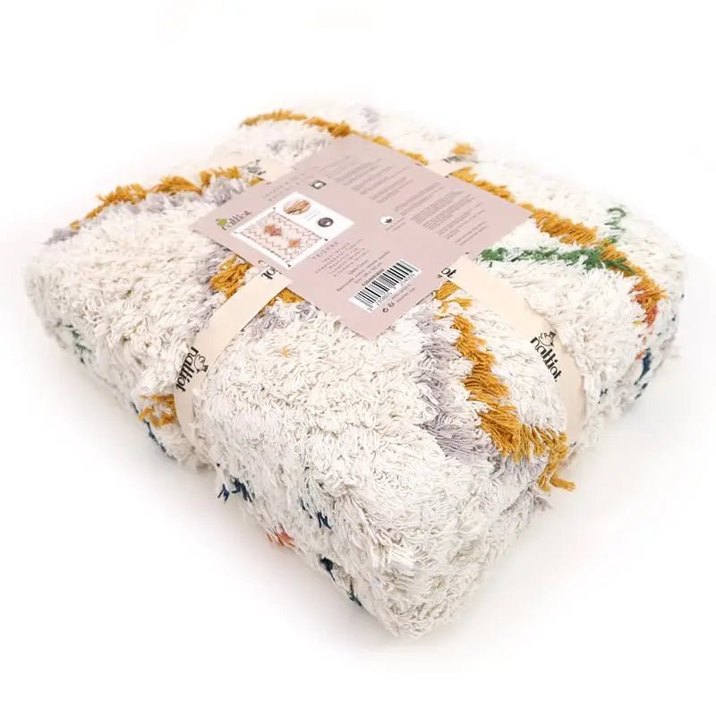 Alfombra infantil de algodón estilo berbère 100x160 lavable en máquina - Sueños de Cigueña