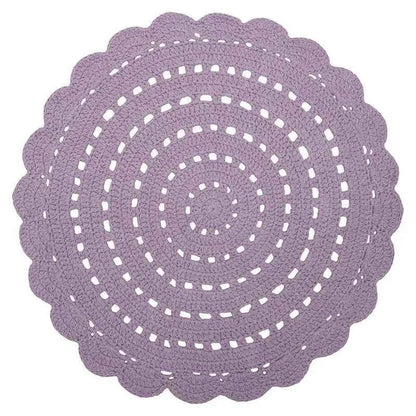 Alfombra infantil crochet ALMA MAUVE 120cm - Sueños de Cigueña