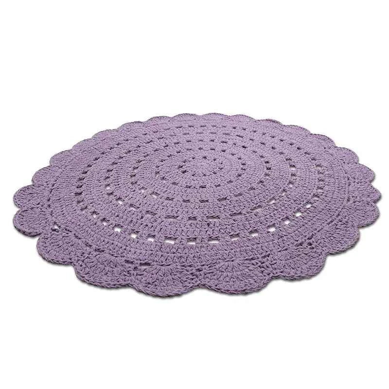 Alfombra infantil crochet ALMA MAUVE 120cm - Sueños de Cigueña