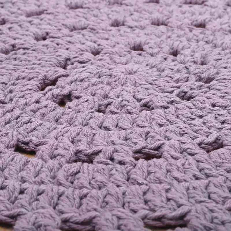 Alfombra infantil crochet ALMA MAUVE 120cm - Sueños de Cigueña