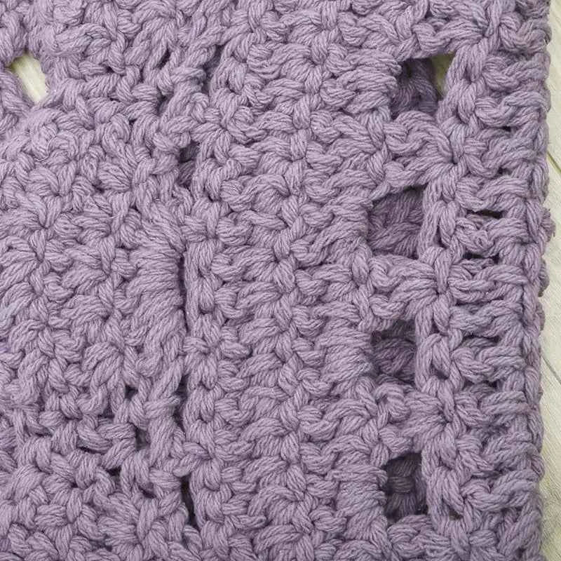 Alfombra infantil crochet ALMA MAUVE 120cm - Sueños de Cigueña