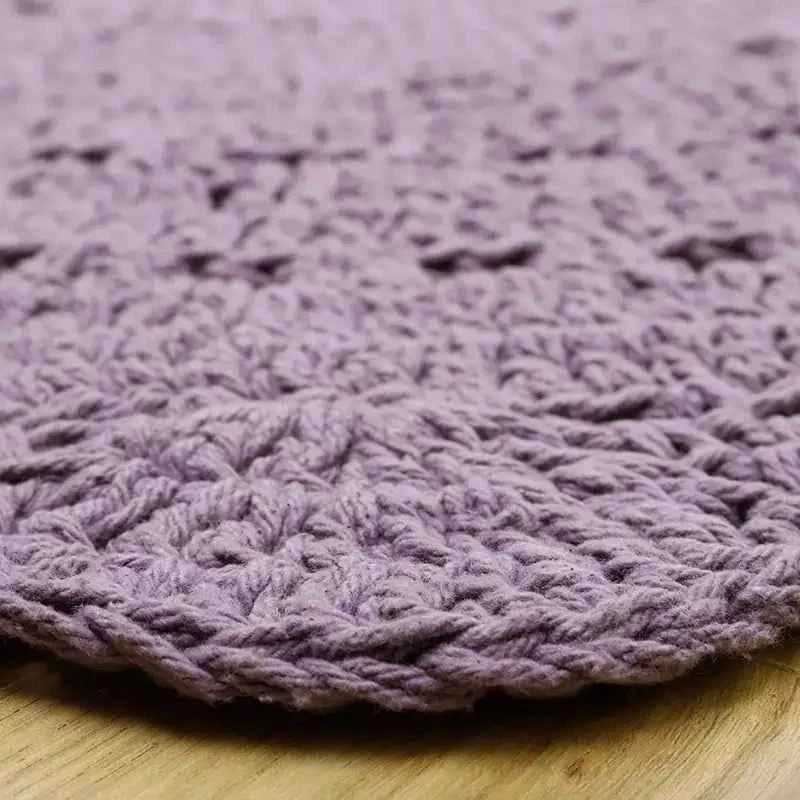 Alfombra infantil crochet ALMA MAUVE 120cm - Sueños de Cigueña