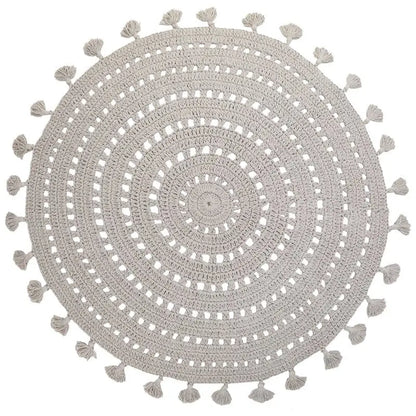 Alfombra infantil de algodón crochet NILA GRIS PERLE - Sueños de Cigueña