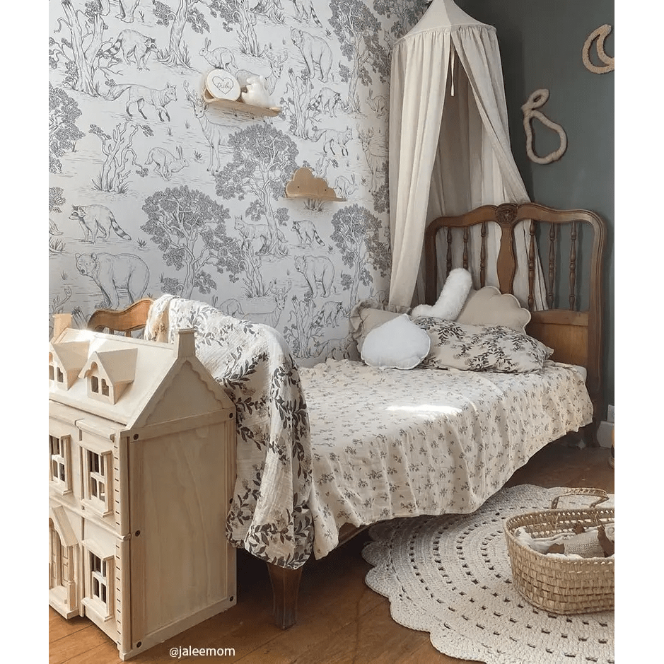 ALMA ECRU Alfombra Infantil Crochet 120cm - Sueños de Cigueña