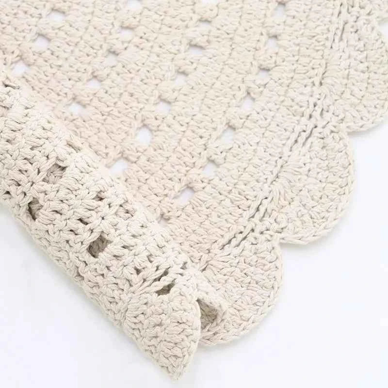 ALMA ECRU Alfombra Infantil Crochet 120cm - Sueños de Cigueña