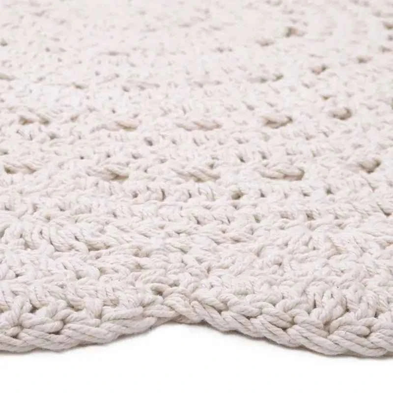 ALMA ECRU Alfombra Infantil Crochet 120cm - Sueños de Cigueña