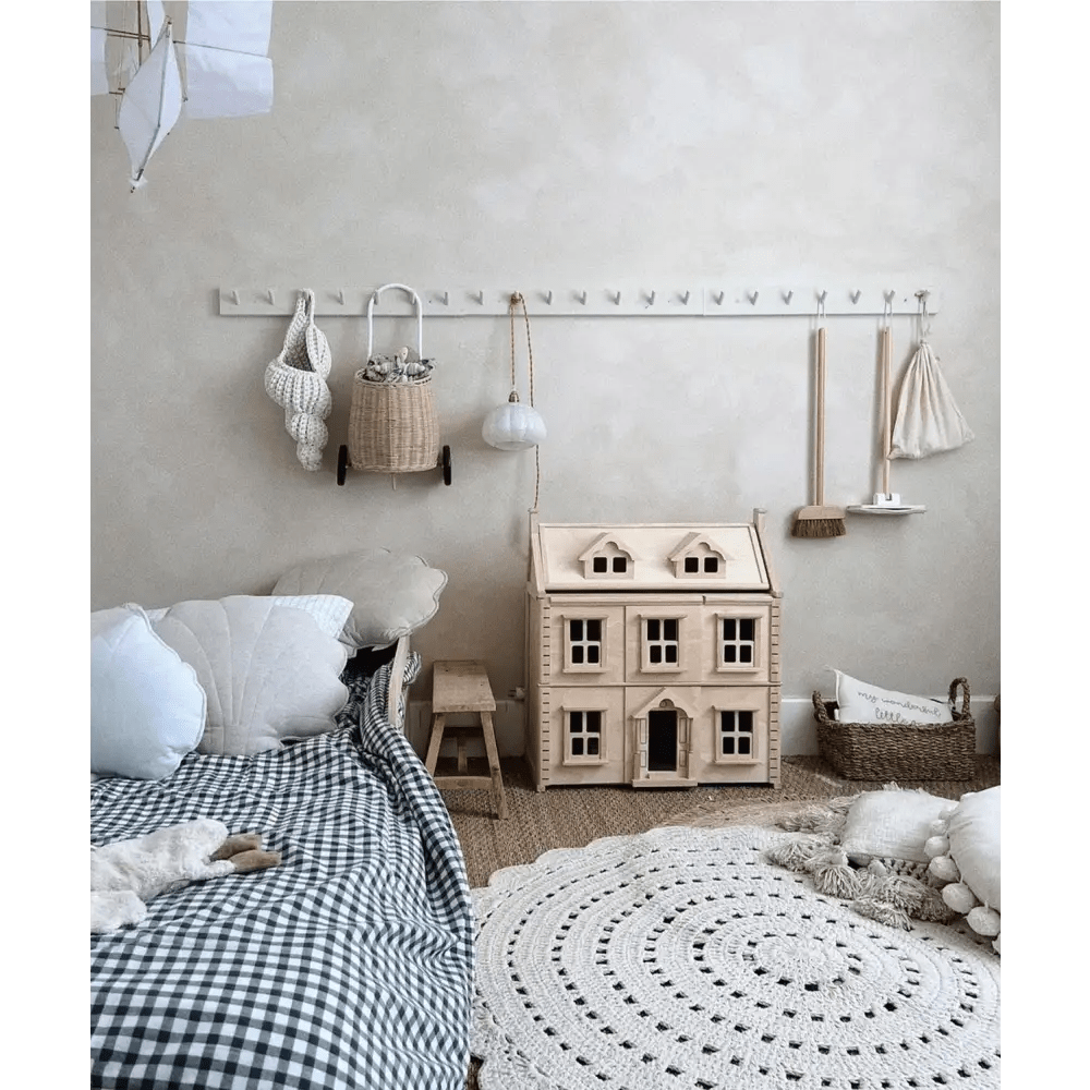 ALMA ECRU L Alfombra Infantil Crochet 150cm - Sueños de Cigueña 