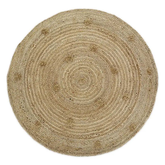 Alfombra de jute con pompones SISKA 140cm - Sueños de Cigueña