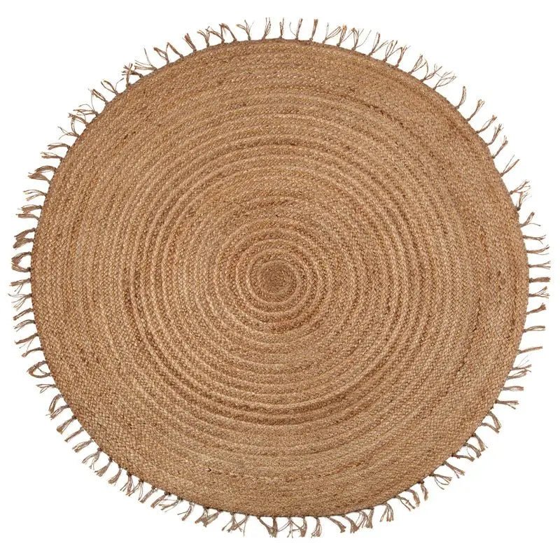 Alfombra redonda de Yute 140cm ABHA - Sueños de Cigueña 