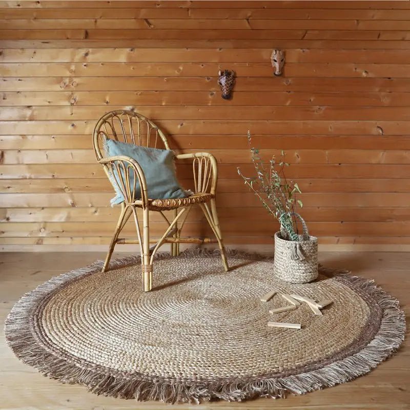 THAR Alfombra Infantil jute con pompones - Sueños de Cigueña