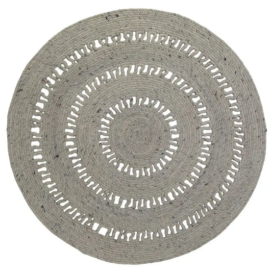 Alfombra de lana redonda BIBEK GRIS S - Sueños de Cigueña 