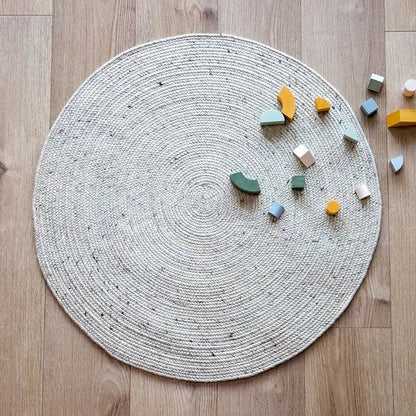 Alfombra de lana redonda NEETHU NATUREL S - Sueños de Cigueña