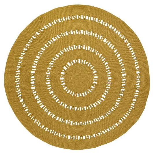 Alfombra de lana redonda BIBEK MANGUE M - Sueños de Cigueña 