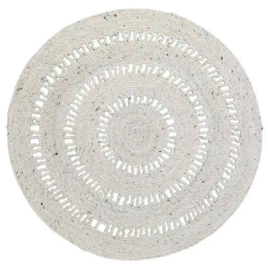 Alfombra de lana redonda BIBEK NATUREL M - Sueños de Cigueña 