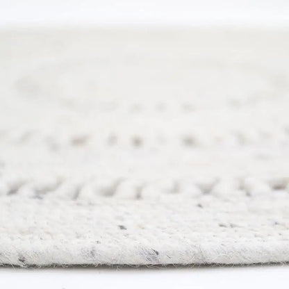 Alfombra de lana redonda BIBEK NATUREL M - Sueños de Cigueña