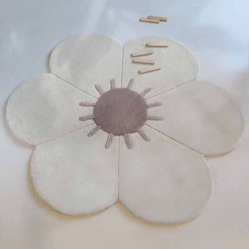 Alfombra infantil de Flor DAISY de lana 95cm - Sueños de Cigueña 