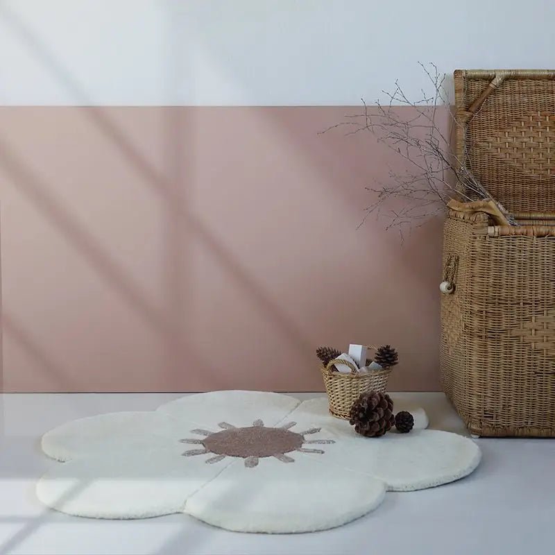 Alfombra infantil de Flor DAISY de lana 95cm - Sueños de Cigueña 