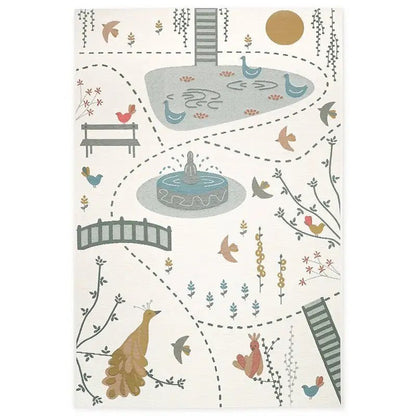 Alfombra infantil interior y exterior BIRD PARADISE 123x180 - Sueños de Cigueña 
