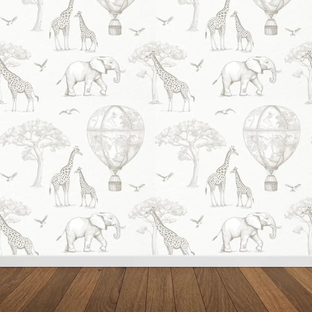 Papel Pintado Toile de Jouy Globos & Jirafas Papel Pintado JUNGLA SDC-UV-003 - Sueños de Cigueña 82 € Papel Pintado