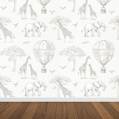 Papel Pintado Toile de Jouy Globos & Jirafas Papel Pintado JUNGLA SDC-UV-003 - Sueños de Cigueña 82 € Papel Pintado