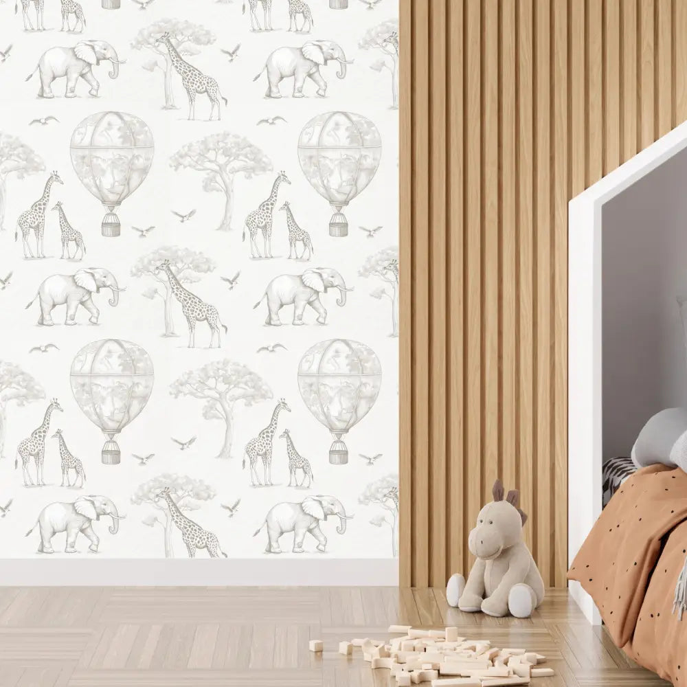 Papel Pintado Toile de Jouy Globos & Jirafas Papel Pintado JUNGLA SDC-UV-003 - Sueños de Cigueña 82 € Papel Pintado